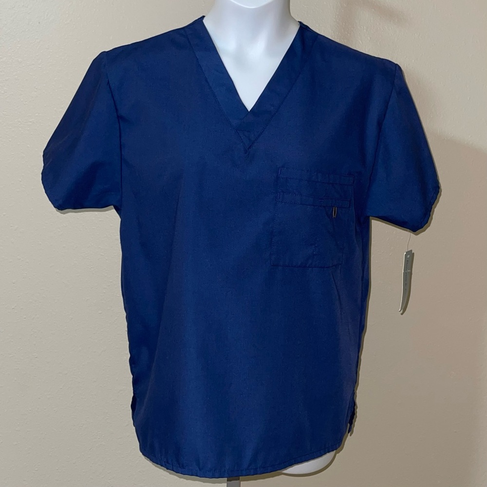 Wear for Care Unisex Dark Blue Scrubs Top, NWOT, Size S